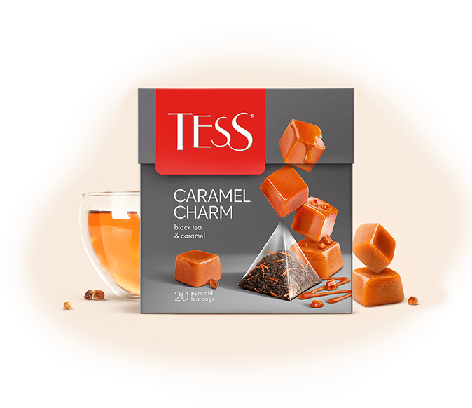 Чай Tess Caramel Charm, черный фруктовый, 20 пирамидок